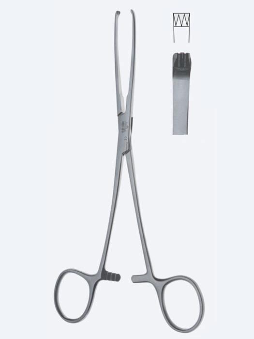 Зажими Judd-Allis для захоплення кишечника і тканин, прямі, зубчасті, зубці 3 х 4, загальна довжина 195 мм, 7 3/4". Бренд - Asanus Medizintechnik Gmb, Німеччина